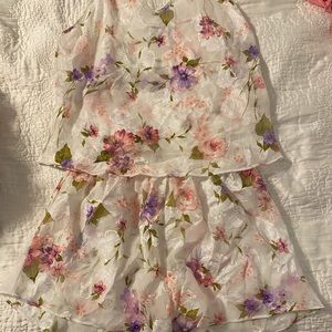 Lovely white tank and short sleep set